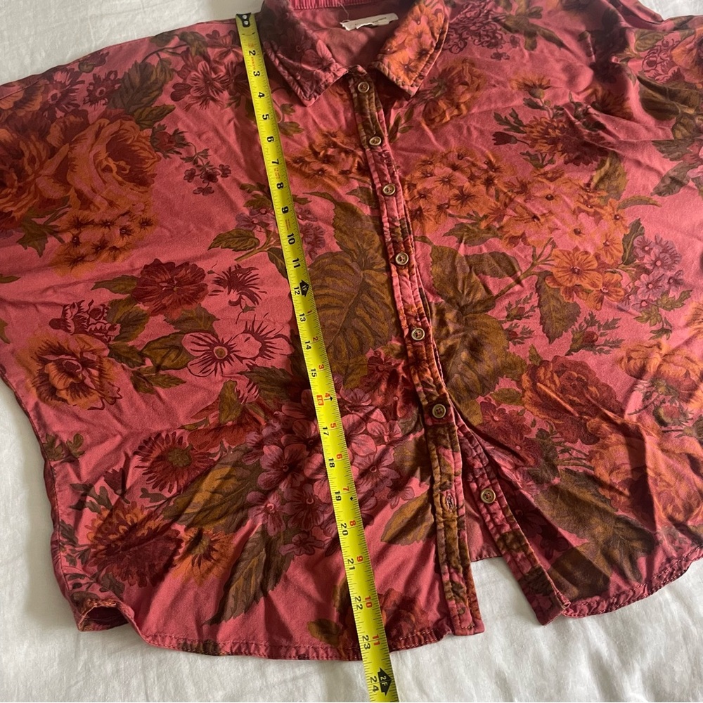 ANTHROPOLOGIE Halie Dolman-Sleeve Button Down Collared Floral Top - Picture 12 of 14